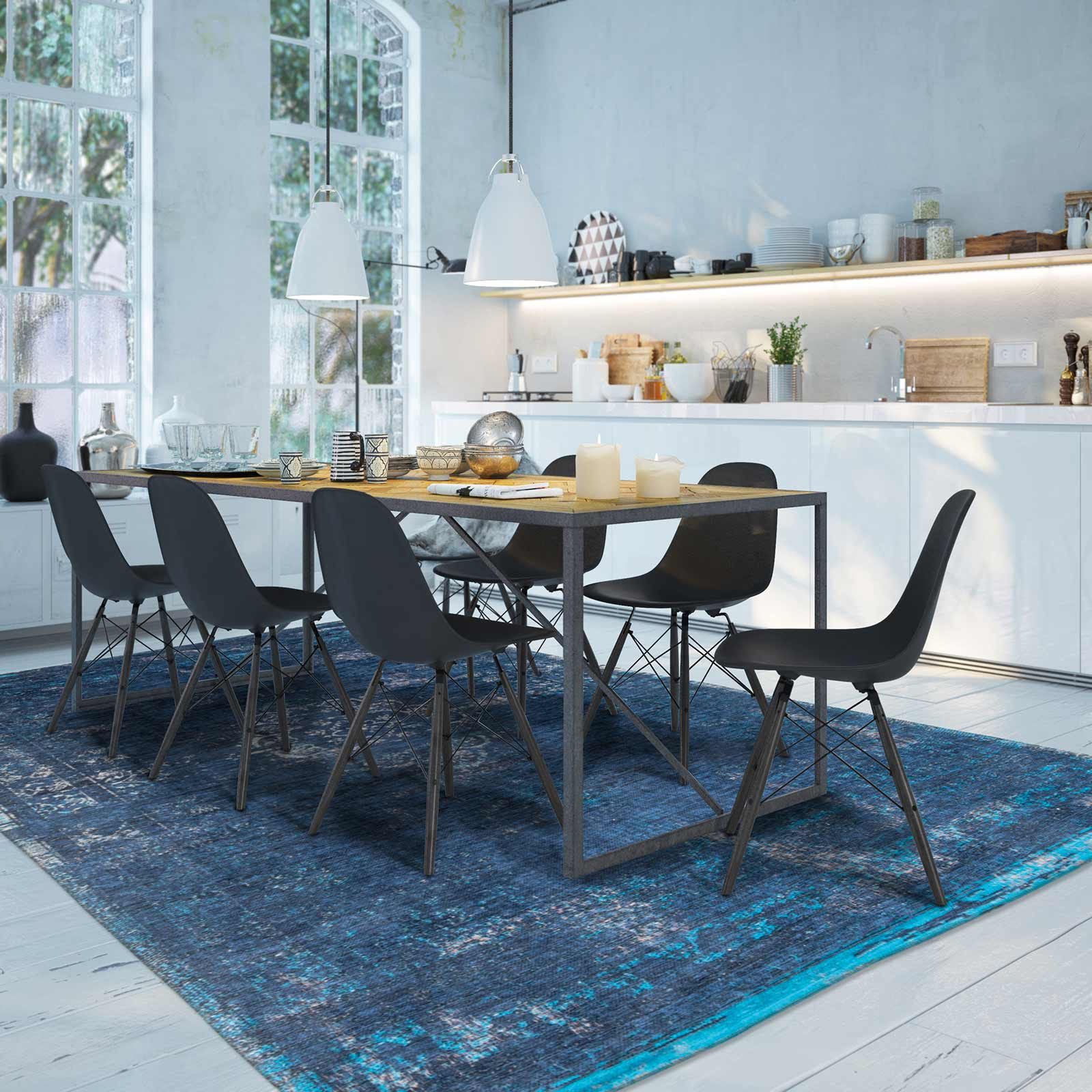 tappeti Louis De Poortere CS 8254 Fading World Medaillon Blue Night interior