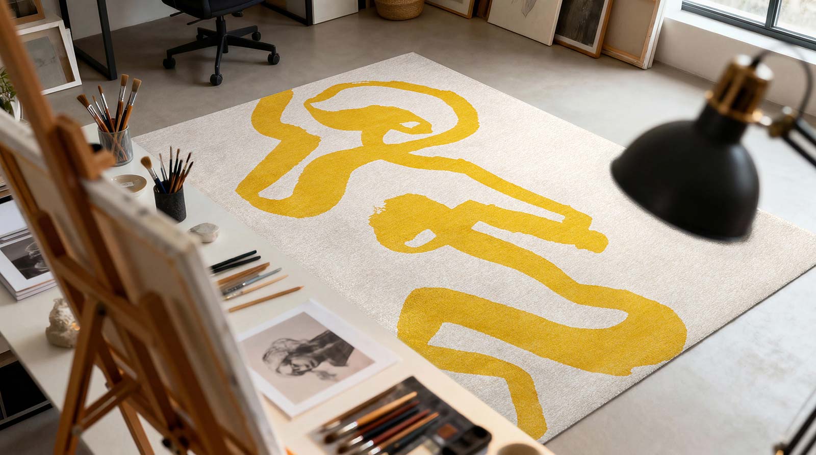 Louis De Poortere tappeto Craft 2084 Ribbon Pure Yellow interior 2