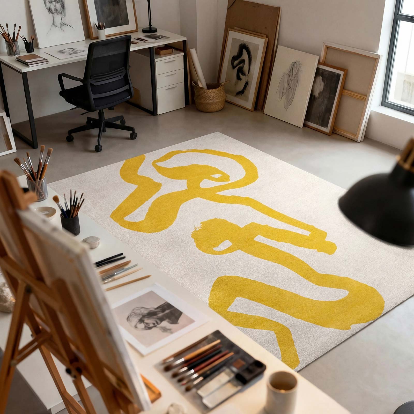 Louis De Poortere tappeto Craft 2084 Ribbon Pure Yellow interior